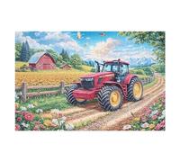 Puzzle De 1000 Piezas para Adultos Tractor Rojo de Campo 1000 PCS 75x50cm Actividad Vacaciones De Verano Ideal para Viaje Vacaciones Tiempo Libre En Casa Hobby Relajante