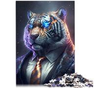 Puzzle de 1000 piezas para adultos, traje de jefe tigre, alivio del estrés, 26 x 38 cm, gran regalo para toda la familia a partir de 14 años