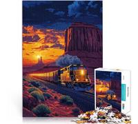 Puzzle de 1000 Piezas para Adultos Tren a través de Monument Valley Juguete Educativo de Aprendizaje decoración de Pared 38x26cm