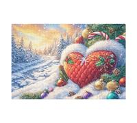 Puzzle De 1000 Piezas para Adultos Tren en Forma de corazón 1000 PCS 75x50cm Ideal para Actividades En Interiores Días De Lluvia Fines De Semana Tiempo En