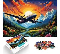 Puzzle de 1000 piezas para adultos, un colorido avión antiguo, rompecabezas de decoración del hogar, gran regalo para adolescentes a partir de 14 años, 26 x 38 cm
