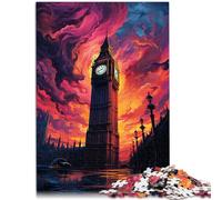 Puzzle de 1000 piezas para adultos. Un gran campanario sobre la ciudad. Alivio del estrés. 50 x 70 cm. Promueve el amor entre parejas. Para adolescentes a partir de 14 años.