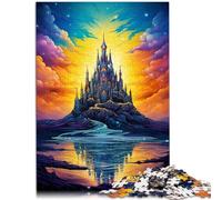 Puzzle de 1000 piezas para adultos, un gran castillo sobre la ciudad como regalo de rompecabezas, obra de arte, regalo para adolescentes a partir de 14 años, 26 x 38 cm