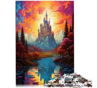 Puzzle de 1000 piezas para adultos, un gran castillo sobre la ciudad, juego educativo, juguete desafiante para adolescentes a partir de 14 años, 26 x 38 cm