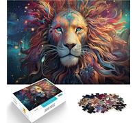 Puzzle de 1000 piezas para adultos, un león colorido, juegos divertidos, 50 x 70 cm, regalo de cumpleaños, decoración de pared, adecuado para jóvenes a partir de 14 años