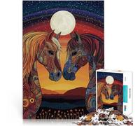 Puzzle de 1000 Piezas para Adultos un par de Caballos Juguetes educativos de Aprendizaje Juegos Familiares Ideas de Regalos 38x26cm