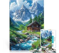 Puzzle de 1000 piezas para adultos, una ciudad bajo las montañas nevadas, juguete educativo de 26 x 38 cm, alivio del estrés, vacaciones en casa, matar tiempo