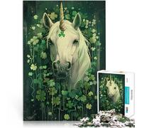 Puzzle de 1000 Piezas para Adultos Unicornio del Día de San Patricio Aprendizaje Educativo Decoración hogar 52x38cm
