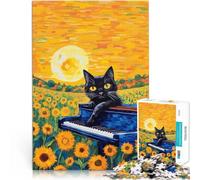 Puzzle de 1000 Piezas para Adultos Van Gogh al Estilo Gato Matar el Tiempo en Vacaciones en casa Regalos de cumpleaños, Regalos, Arte Mural 38x26cm