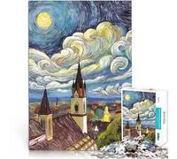 Puzzle de 1000 Piezas para Adultos Viena al Estilo Van Gogh Juego desafiante y Juego Familiar Interacción Entre Padres e Hijos 52x38cm