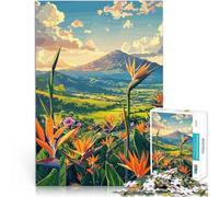 Puzzle de 1000 Piezas para Adultos Vista de la montaña con Ave del paraíso Juego Educativo Familiar Mejorar el Amor Entre Parejas 38x26cm