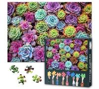 Puzzle de 1000 piezas para adultos y familias: colorido rompecabezas de plantas de jardín suculentas | coleccionable sin polvo diversión familiar y relajación | 70 x 50 cm