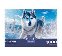 Puzzle De 1000 Piezas para Adultos Y Niños, Juego Imposible, Snow HuskyRegalo De Rompecabezas, Rompecabezas Inteligentes, Rompecabezas Coloridos, Rompecabezas con Diseño del Cute Pets 38x26cm/1000pcs