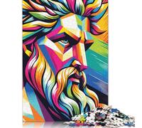 Puzzle de 1000 piezas para adultos, Zeus WPAP Pop Art, rompecabezas cuadrado creativo para adultos, rompecabezas de papel para decoración del hogar, rompecabezas de 38 x 26 cm, 1000 piezas