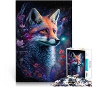 Puzzle de 1000 piezas para adultos, zorro y flores, actividad familiar, desafío difícil para adolescentes a partir de 14 años, 26 x 38 cm