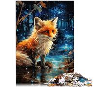 Puzzle de 1000 piezas para adultos, zorros de animales, divertido para familias, juego familiar, alivio del estrés, difícil desafío para adolescentes a partir de 14 años, 26 x 38 cm