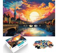 Puzzle de 1000 piezas para adultos Zurich CAC AFS casco antiguo juego educativo Challenge Juguetes 26 x 38 cm Juego educativo para cumpleaños Navidad