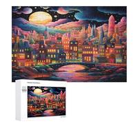 Puzzle de 1000 piezas para niños y niñas, puzles estándar, ciudad lunar, juegos familiares, (75 x 50 cm)
