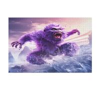 Puzzle de 1000 piezas para niños y niñas, puzles estándar, color lila, orangután, juegos familiares, (75 x 50 cm)