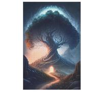 Puzzle de 1000 piezas para niños y niñas, puzles estándar, paisaje de árboles mágicos, juegos familiares, 78 x 53 cm