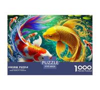 Puzzle De 1000 Piezas Peces KoiDesafíos Extra Divertidos Pasatiempo Creativo Golden Fish Regalo, Diversión para Adultos Y Niños Mayores 38x26cm/1000pcs