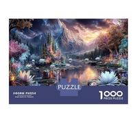 Puzzle de 1000 Piezas Picos de Cristal, Juego Educativo Decorativo con Valles brumosos para familias y niños y niñas, 52x38cm