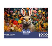 Puzzle De 1000 Piezas Pintura al óleo ConejoDesafíos Extra Divertidos Pasatiempo Creativo Flower Cluster Juego Familiar Regalo para Adultos Y Niños 38x26cm/1000pcs