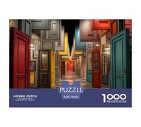 Puzzle De 1000 Piezas Puertas de Colores extrañosDesafíos Extra Divertidos Pasatiempo Creativo Maze Art Regalo Creativo para La Relajación Juguete Colorido para Niños De 8 A 12 Años 70x50cm/1000pcs