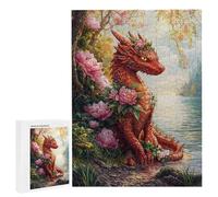 Puzzle de 1000 Piezas Puzzle Adultos 75 x 50cm Juego Educativo Regalos Rompecabezas para Adultos y niños a Partir de 14 Años, Regalo Creativo para la Relajación 75 x 50cm - (Dragón de Flores) x-398
