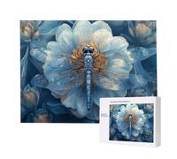 Puzzle de 1000 Piezas Puzzle Adultos 75 x 50cm Juego Educativo Regalos Rompecabezas para Adultos y niños a Partir de 14 Años, Regalo Creativo para la Relajación 75 x 50cm - (Libélula de Flores) x-414