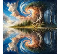 Puzzle de 1000 Piezas,Reflejo de Nube fantástica Puzzle para Adultos,Un Desafiante Acertijo,Juegos de Rompecabezas para Toda la Familia,Rompecabezas Adultos DIY Arte