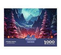 Puzzle De 1000 Piezas ReinCiervosAnd Tree Winter Theme Desafíos Extra Divertidos Pasatiempo Creativo Wildlife Regalo Creativo para La Relajación para Adultos Y Niños 70x50cm/1000pcs