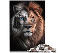 Puzzle de 1000 piezas, retrato de tigre de león para adultos, juegos divertidos para toda la familia, 26 x 38 cm, ideas únicas de cumpleaños e ideas de regalo para adolescentes a partir de 14 años