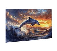 Puzzle de 1000 Piezas,Rompecabezas Adultos,Imposible,Difícil,Desafiante,Juegos de Rompecabezas DIY Toda la Familia,Regalos Mujeres,Regalos Hombres,Pasatiempo Creativo,Tema: Delfín Animal K0F-424