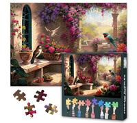 Puzzle de 1000 piezas, rompecabezas de aves de abejas para adultos, un jardín floreciente de 1000 piezas, rompecabezas para adultos, 70 x 50 cm, juego de habilidad imposible para toda la familia