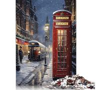 Puzzle de 1000 piezas, rompecabezas de Londres nevado, rompecabezas para adultos, rompecabezas de papel, juego educativo para adultos, 38 x 26 cm/1000 piezas