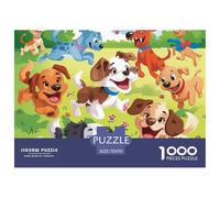 Puzzle De 1000 Piezas, Rompecabezas para Adultos, Rompecabezas Impossible, Juego De Habilidad para Toda La Familia, Rompecabezas Colorido, Juego De Dog,The Cachorrosin The Flowers 70x50cm/1000pcs