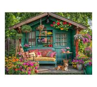 Puzzle de 1000 piezas, rompecabezas para adultos, un juego desafiante, juegos de rompecabezas para toda la familia, regalos para mujeres, regalos para hombres, tema: pequeña casa en el jardín