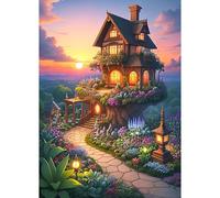 Puzzle de 1000 piezas, rompecabezas para adultos, un rompecabezas desafiante, juegos de rompecabezas para toda la familia, regalos para mujeres, regalos para hombres, tema: casa de cuento de hadas en