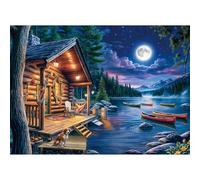 Puzzle de 1000 piezas, rompecabezas para adultos, un rompecabezas desafiante, juegos de rompecabezas para toda la familia, regalos para mujeres, regalos para hombres, tema: luz de luna en el río