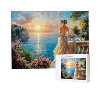 Puzzle de 1000 piezas, Rompecabezas para Adultos, un Rompecabezas Desafiante, Puzzle para toda la Familia, Letras en la Parte Posterior, Regalos para Mujeres, Tema: (Vista al mar de las mujeres) u-651