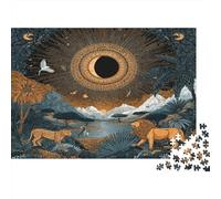 Puzzle De 1000 Piezas Sol y Luna para Adultos, Cartulina Premium Y Cartón Resistente, A Mystical World Where The Sol y Luna Unite Entrenamiento Mental En Casa, 52x38cm/1000pcs