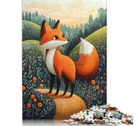 Puzzle de 1000 piezas "Zorro Curioso en la pradera" para adultos, rompecabezas de papel difícil para regalos, decoración del hogar, juguetes 38 x 26 cm/1000 piezas