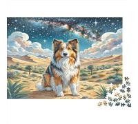 Puzzle de 1000Pz Atlas Shepherd para Adultos y Niños: Perro en el Desierto de Noche Regalo Divertido y Actividad para el Hogar Mayores de 12 Años 38x26cm/1000pcs