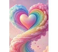 Puzzle de 120 Piezas Nube corazón arcoíris, Rompecabezas para Adultos, Relajante Entretenimento, Desafiante y Difícil Puzzles 120 Piezas Adultos, Juego Educativo y Estimulante