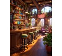 Puzzle de 120 Piezas para Adultos, Bar de Ocio 29.7x21cm, Rompecabezas 120 Piezas Adultos, Juego Antiestrés y Desafío de Creatividad, Regalo para Noches de Juego