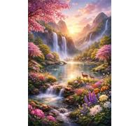Puzzle de 120 Piezas para Adultos, Bosque de cascadas 29.7x21cm, Rompecabezas 120 Piezas Adultos, Juego Antiestrés y Desafío de Creatividad, Regalo para Noches de Juego