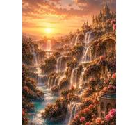 Puzzle de 120 Piezas para Adultos, Cascadas del Castillo 29.7x21cm, Rompecabezas 120 Piezas Adultos, Juego Antiestrés y Desafío de Creatividad, Regalo para Noches de Juego