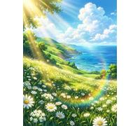 Puzzle de 120 Piezas para Adultos, Césped de Margaritas 29.7x21cm, Rompecabezas 120 Piezas Adultos, Juego Antiestrés y Desafío de Creatividad, Regalo para Noches de Juego