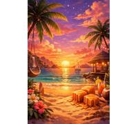 Puzzle de 120 Piezas para Adultos, Costa del Anochecer 29.7x21cm, Rompecabezas 120 Piezas Adultos, Juego Antiestrés y Desafío de Creatividad, Regalo para Noches de Juego